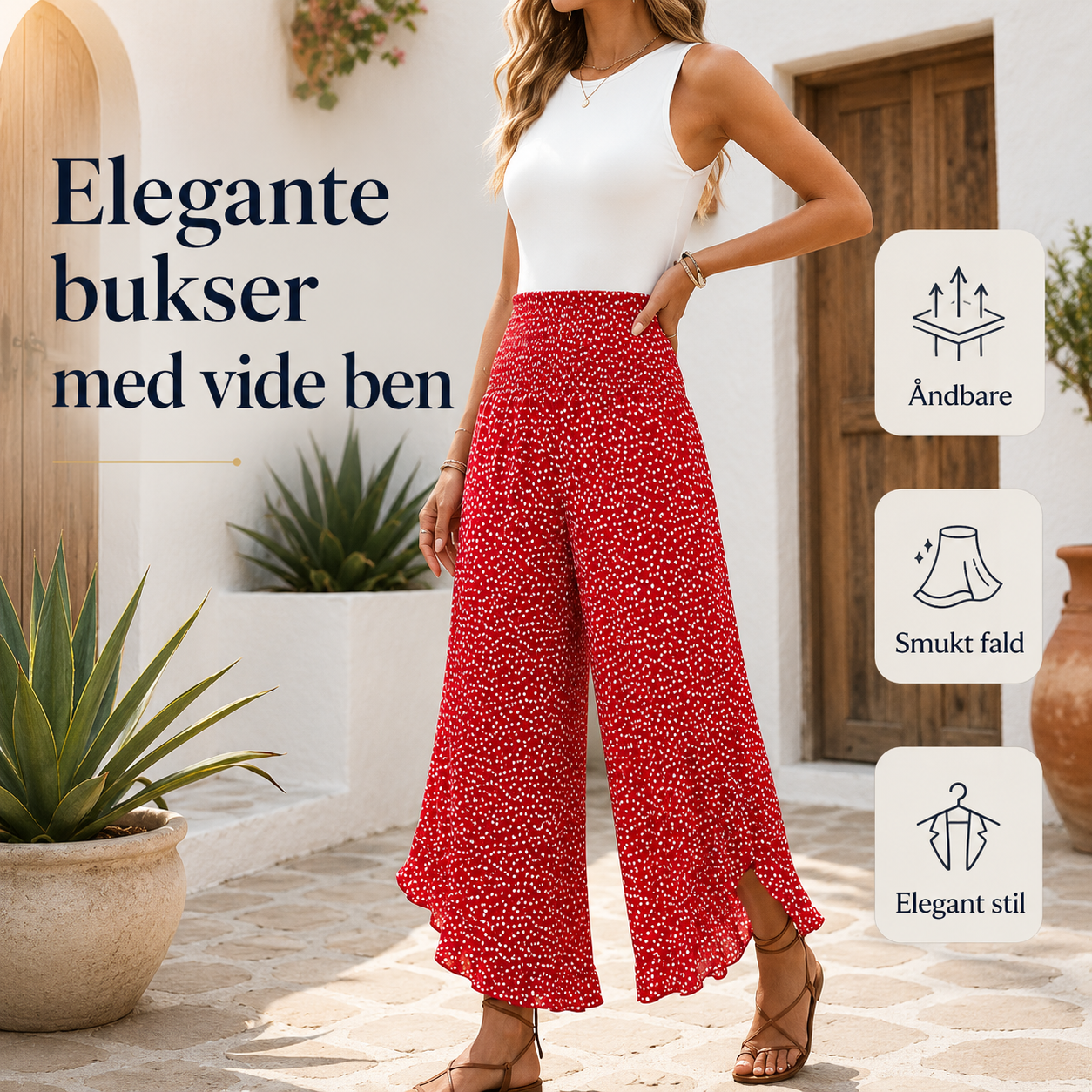 THE FLORÈNE | Pantaloni leggeri a gamba larga