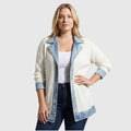 THE LIORÀ — Giacca in denim lavorata a maglia