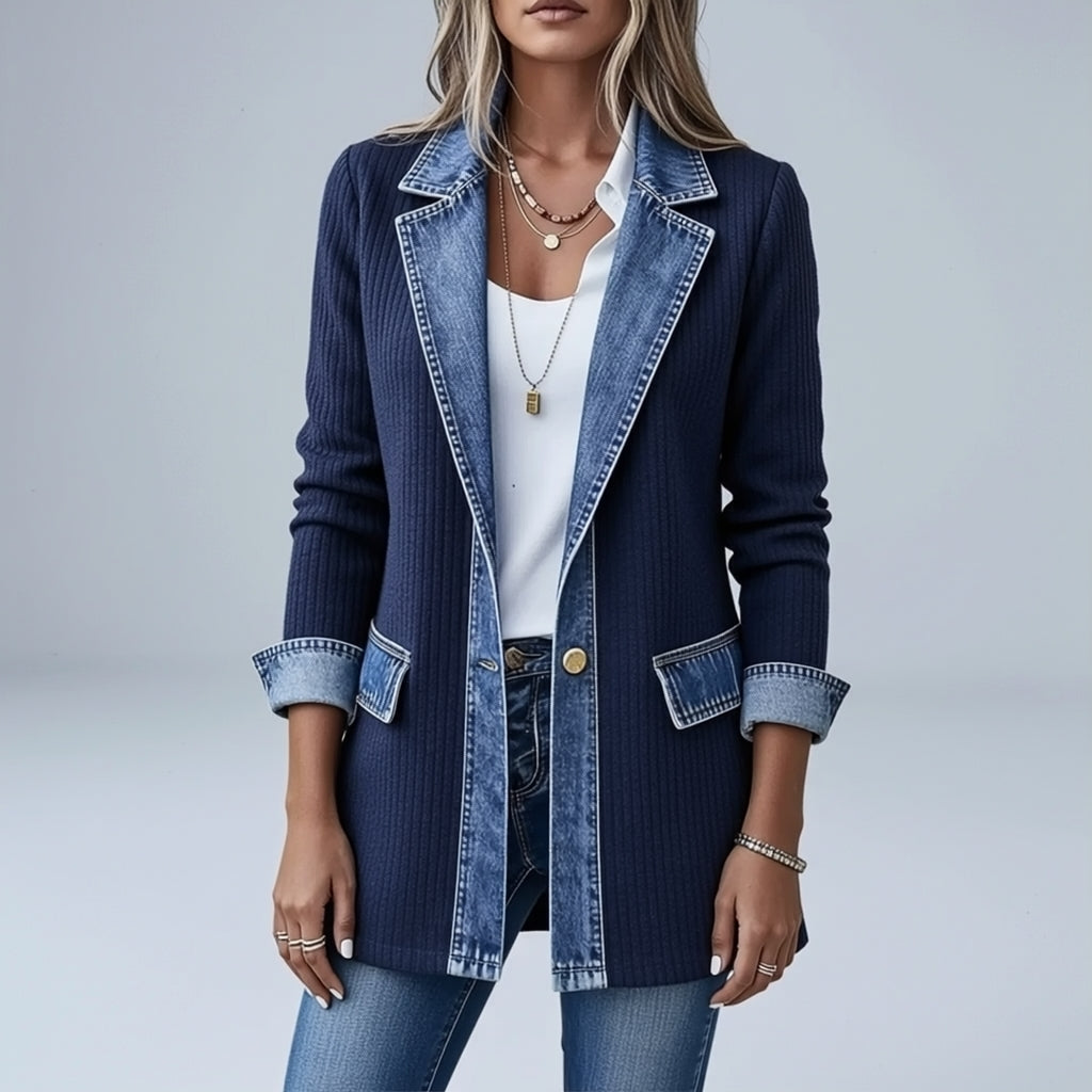 THE LIORÀ — Giacca in denim lavorata a maglia