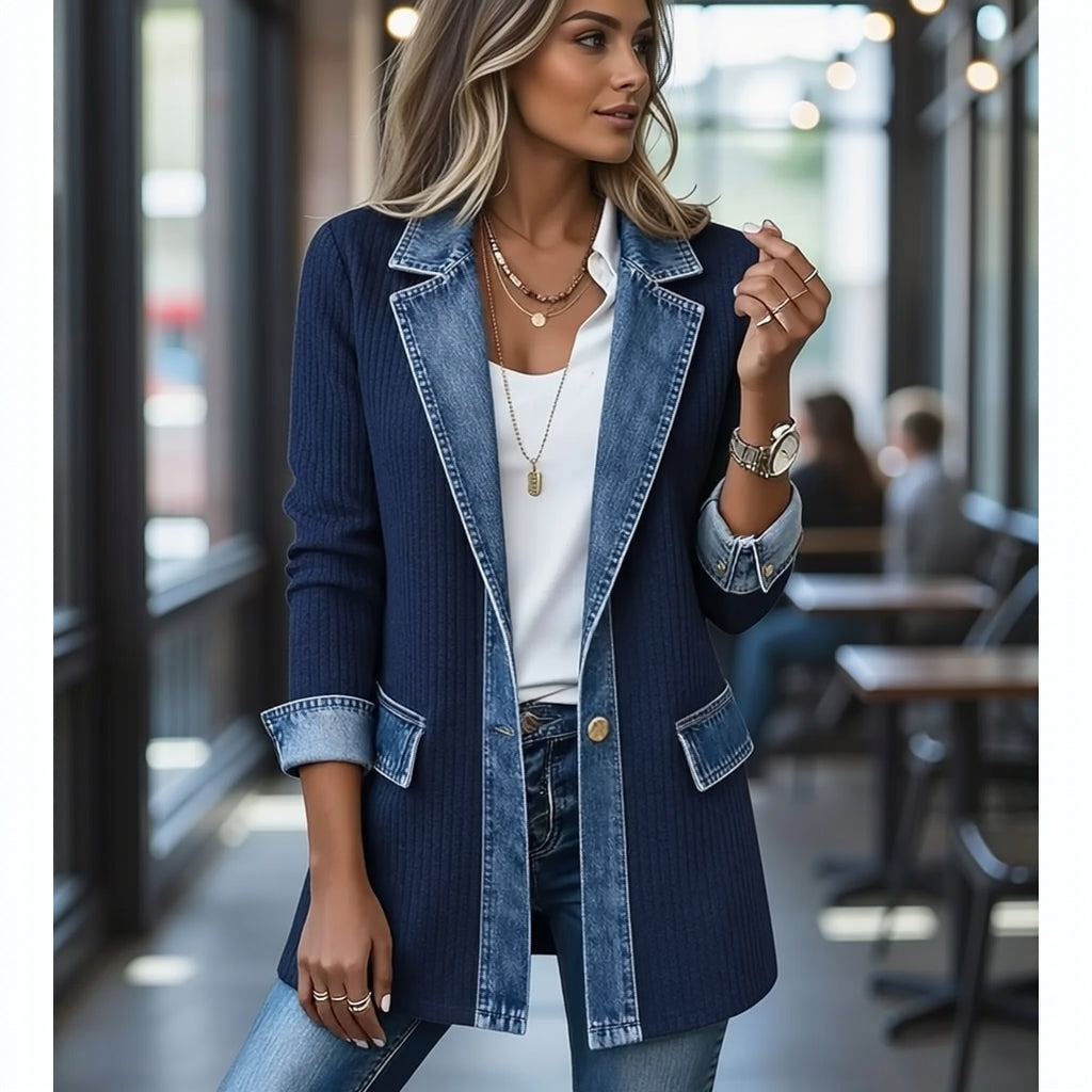 THE LIORÀ — Giacca in denim lavorata a maglia