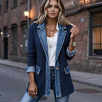 THE LIORÀ — Giacca in denim lavorata a maglia