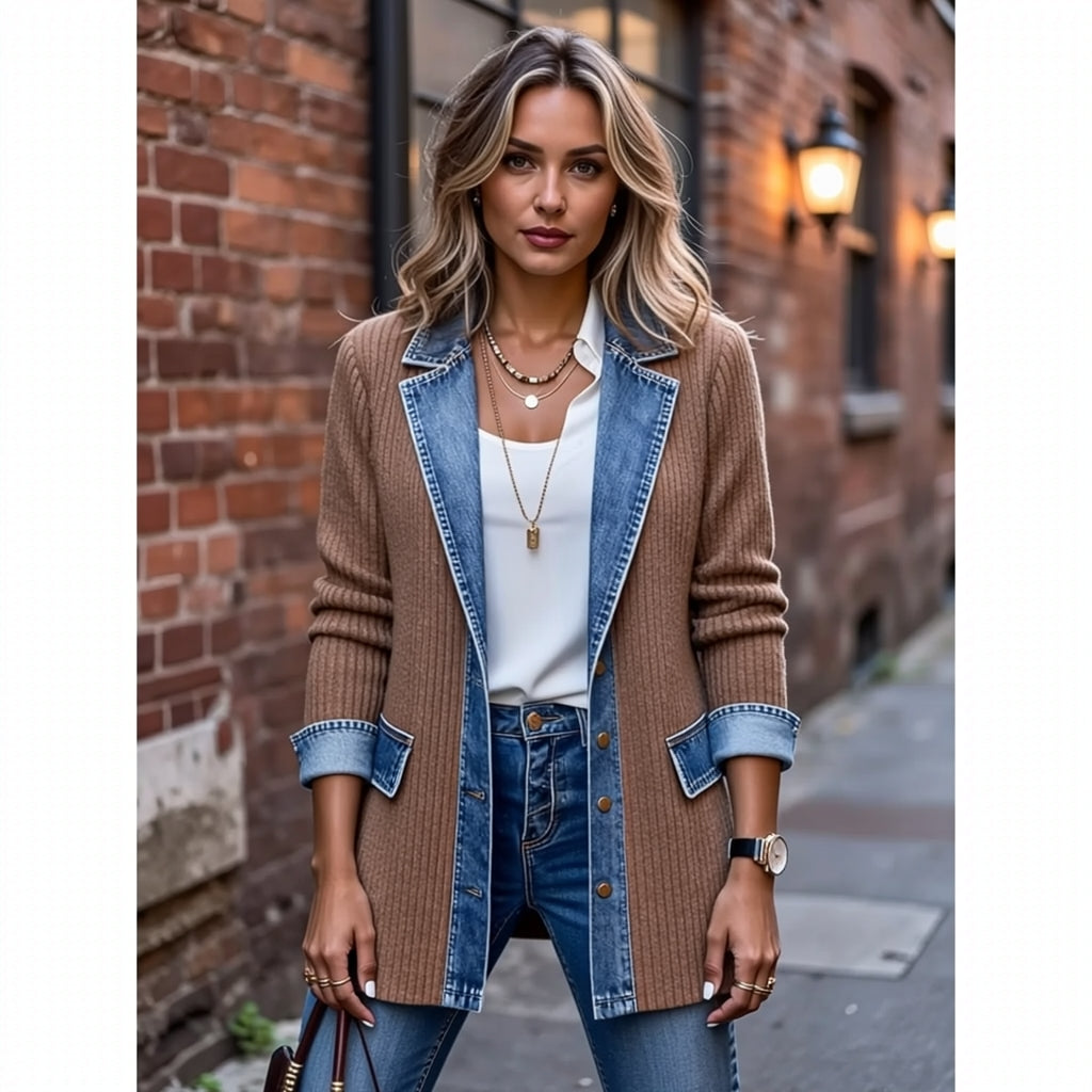 THE LIORÀ — Giacca in denim lavorata a maglia