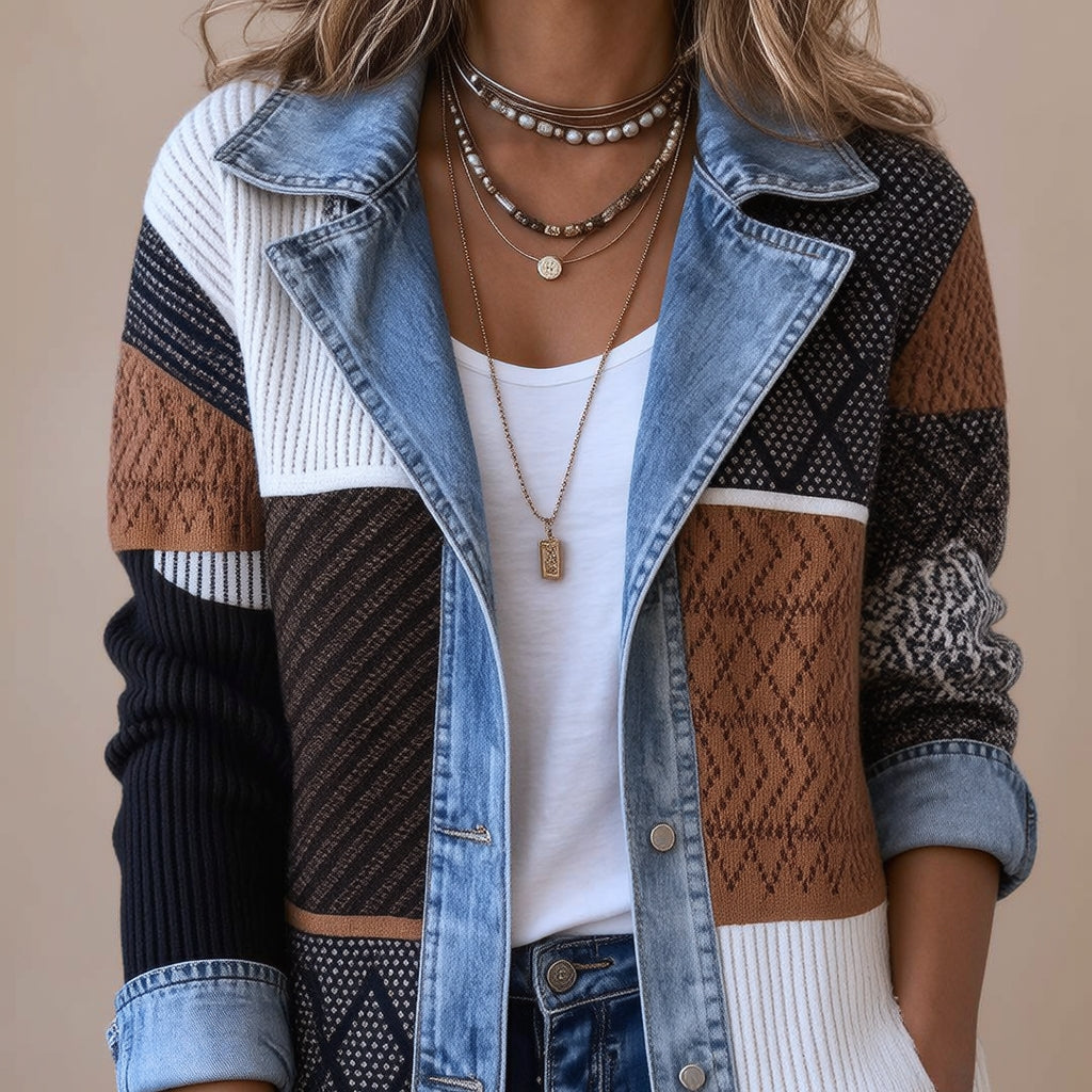 THE LIORÀ — Giacca in denim lavorata a maglia