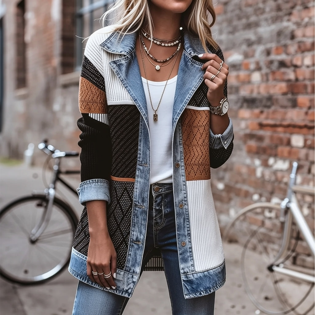 THE LIORÀ — Giacca in denim lavorata a maglia