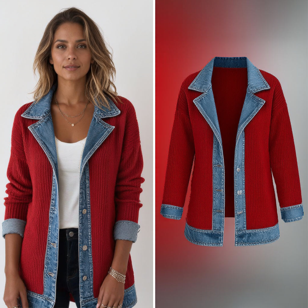 THE LIORÀ — Giacca in denim lavorata a maglia